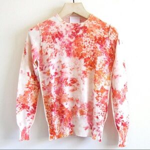MJ Watson Print Floral Pullover Sweater, size S